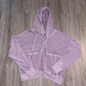 Free People Movement Lilac Lavender Lace-Up Hoodie